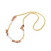 Gemstone Chips & Plastic Pearl & Glass Seed Waist Beads NJEW-C00031-4
