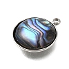 304 Stainless Steel Pave Natural Paua Shell Pendants STAS-Z125-01E-P-2