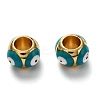 Brass European Enamel Beads KK-B028-25G-A-1