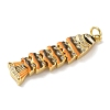 Brass Micro Pave Clear Cubic Zirconia Pendants KK-B155-19G-02-2