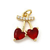 Brass Micro Pave Cubic Zirconia Pendants KK-K302-18G-1