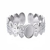 Non-Tarnish 304 Stainless Steel Oval Wrap Open Cuff Ring RJEW-T023-14P-1