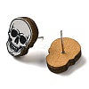 Wood Stud Earrings EJEW-Z054-02N-2