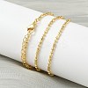 2MM Round Dog Bone Shape Brass Link Chain Necklaces for Women NJEW-K271-17G-4