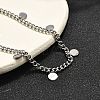 304 Stainless Steel Flat Round Charm Bracelets BJEW-R021-04P-3