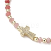 Dyed Natural Malaysia Jade Rondelle Beaded Braided Bead Bracelets BJEW-JB13395-01-3