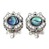 Brass Micro Pave Clear Cubic Zirconia with ABS Plastic Pearl Box Clasps KK-G505-03P-1