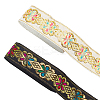 14M 2 Colors Ethnic Style Embroidery Polyester Ribbons OCOR-GA0001-54-2