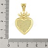 Heart Rack Plating Brass Micro Pave Cubic Zirconia Pendants KK-Z074-56G-3