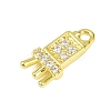 Brass Micro Pave Clear Cubic Zirconia Pendants KK-L238-15G-2
