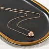 304 Stainless Steel Heart Pendant Cable Chain Necklaces for Women NJEW-Z055-03RG-3