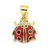 Rack Plating Brass Micro Pave Clear Cubic Zirconia with Enamel Pendant KK-B091-37G-01-1