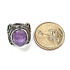 Natural Amethyst Adjustable Rings RJEW-I108-02AS-02-5