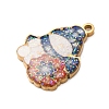 Christmas 304 Stainless Steel Enamel Pendants STAS-B112-02G-03-2