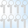 20Pcs 201 Stainless Steel Blank Pendant Keychain KEYC-SC0001-62C-6