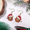 304 Stainless Steel Glass Christmas Theme Dangle Earrings EJEW-MZ00527-05-1