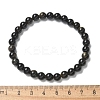 Natural Golden Sheen Obsidian Bead Stretch Bracelets BJEW-K212-A-020-4
