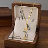 304 Stainless Steel Initial Pendant with Dice Tassel Necklaces FS-WGD823D-10-1