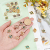 28pcs 7 colors Glass Connector Charms GLAA-AR0001-28-6