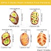 30Pcs 5 Styles Resin Imitation Food Pendants FIND-CJ0002-49-8