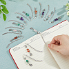 12Pcs 4 Styles Natural Rose Quartz & Green Aventurine & Amethyst & Red Agate Chips & Alloy Clover Charms Bookmarks AJEW-HS00008-3