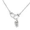 2Pcs 2 Style Heart & Handcuffs Alloy Pendant Necklaces Set NJEW-JN04438-4