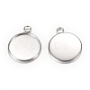 Tarnish Resistant 304 Stainless Steel Pendant Cabochon Settings LS-STAS-T004-06-1