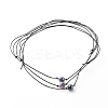Pearl Luster Plated Round Faceted Natural Agate Pendant Necklace NJEW-JN03657-03-1