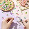 60Pcs 6 Colors Glass Pendants PALLOY-CJ00062-5