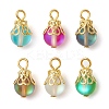 Synthetic Moonstone Round Pendants PALLOY-JF03133-01-1