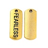 Tibetan Style Alloy Rectangle with Word Fearless Pendants TIBEP-Q043-064AG-RS-1