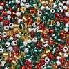 4 Colors Christmas 6/0 Glass Round Seed Beads SEED-X0058-05-2