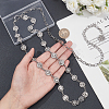 1Pc Iron Rhinestone Sparkling Flower Link Chains Belt with Alloy Cable Chains AJEW-FG0003-49-4