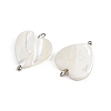 Natural Shell Heart Pendants STAS-D378-34P-2