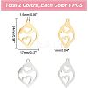 12Pcs 2 Colors 201 Stainless Steel Pendants STAS-UN0040-19-3