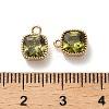 Brass Micro Pave Clear Cubic Zirconia Charms KK-B110-01G-02-3