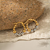 Stainless Steel Two Tone Round Hoop Earrings FN9232-1