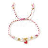 Handmade Heart Brass Enamel Charm Bracelets OI2276-7-1