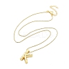 Brass & Plastic Pearl Letter Pendant Box Chain Necklaces for Women NJEW-U017-01G-11-3
