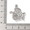 Rack Plating Brass & Clear Cubic Zirconia Pendants KK-L216-057P-3