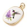 Golden Tone Brass Enamel Pendants KK-CBADFD5-03G-A-2