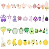 10Pcs 10 Styles Opaque & Transparent Resin Pendants RESI-YW0005-18-2
