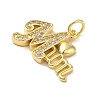 Brass Micro Pave Clear Cubic Zirconia Pendants FIND-Z041-11C-2