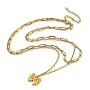 304 Stainless Steel Bowknot Pendant Necklaces NJEW-L182-001G-06-5