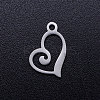 Tarnish Resistant 201 Stainless Steel Open Heart Charms STAS-Q201-JN320-1-1