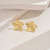 Stylish 201 Stainless Steel Striped Flower Stud Earrings LS-CN5900-1-1