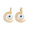 Brass Micro Pave Cubic Zirconia Pendants ZIRC-F136-06G-02-2