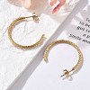 304 Stainless Steel Twist C-Shaped Stud Earrings EJEW-R017-03G-03-3