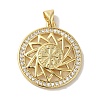 Rack Plating Brass Micro Pave Cubic Zirconia Pendants KK-P267-09G-1
