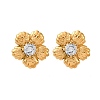 304 Stainless Steel Rhinestone Stud Earrings EJEW-R027-03G-4